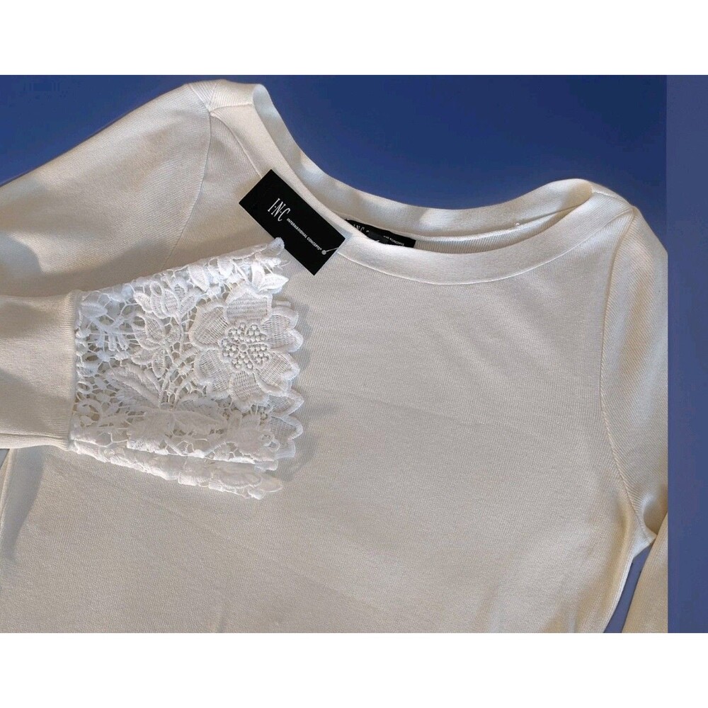 INC International Concepts Large Womens Garden Party Crocheted Lace Sleeve NWT
